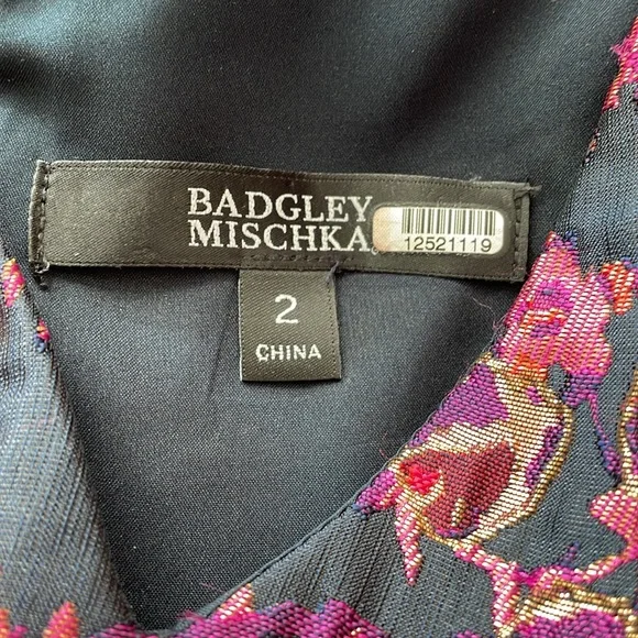 Badgley Mischka Floral Jacquard Gown! Pinks, purples, blue, gold & multicolor! - Picture 12 of 17